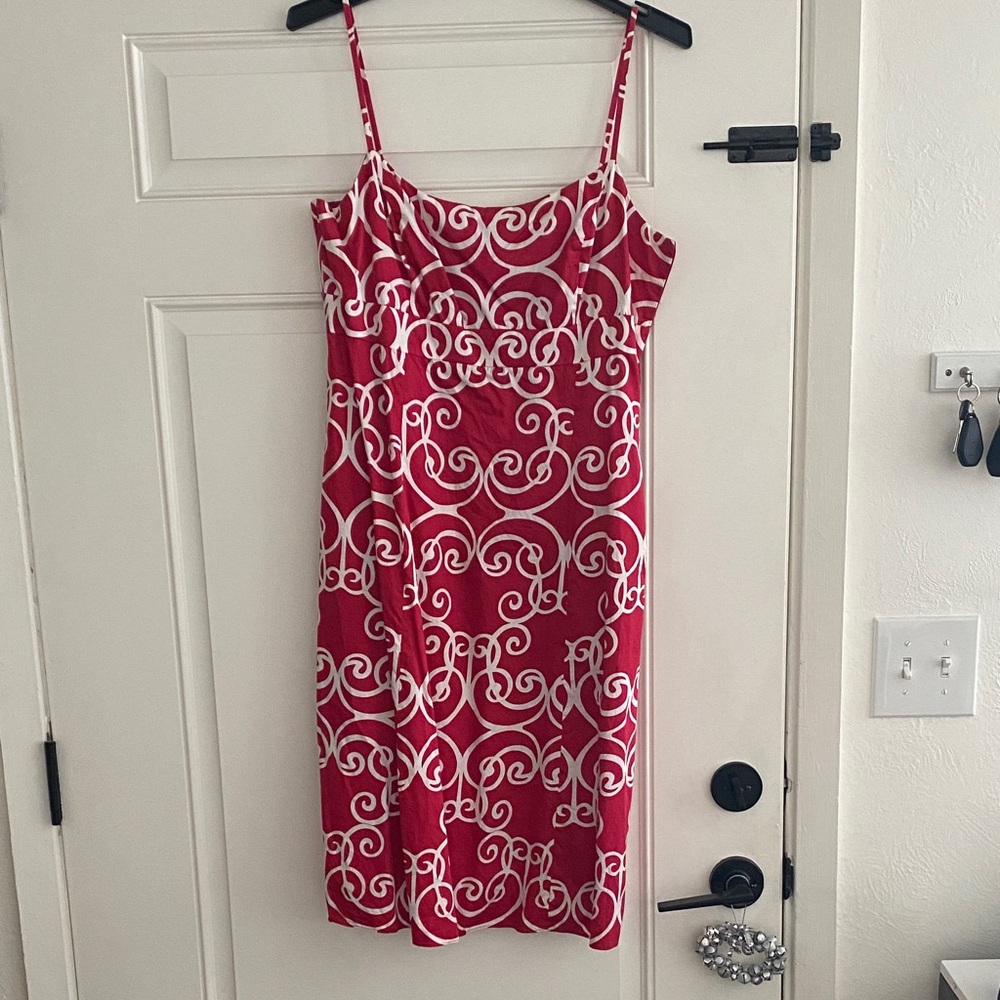 Pink and White Patterned Dress